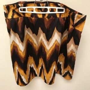 Gold and brown print skirt